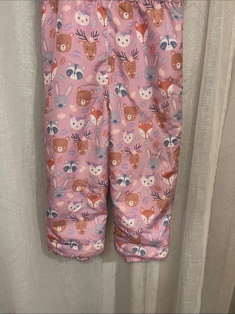 The Children's Place Pink Woodland Animal Print Kids Jacket Velcro Strap